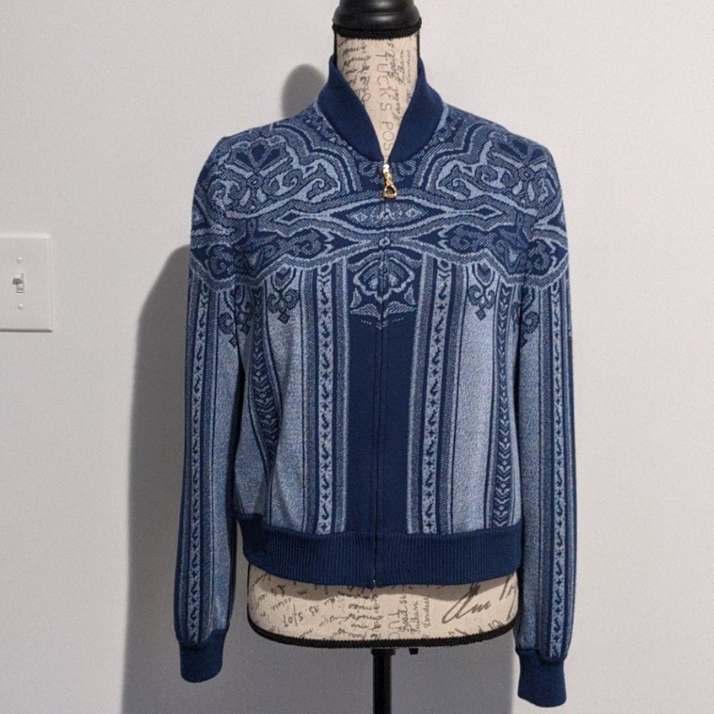 St. John knit wear blue jacket